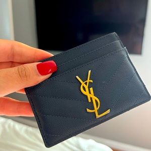 Navy Blue yves saint laurent YSL wallet Card holder in great condition